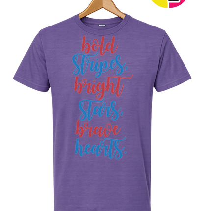 Bold Stripes Brave Hearts Tee