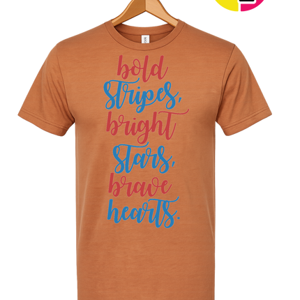 Bold Stripes Brave Hearts Tee