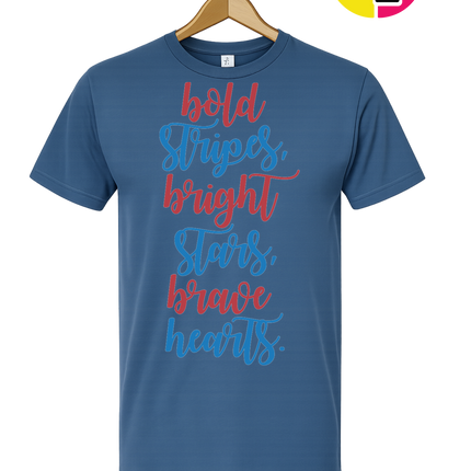Bold Stripes Brave Hearts Tee