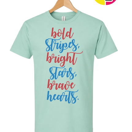 Bold Stripes Brave Hearts Tee
