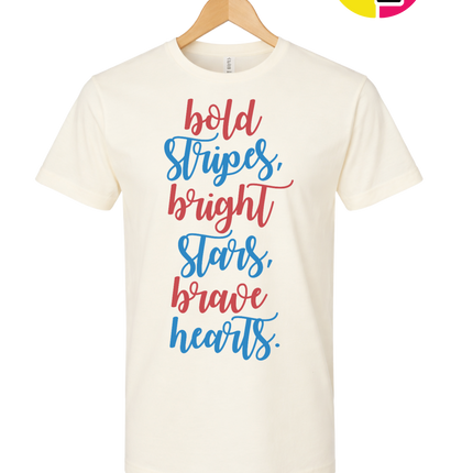 Bold Stripes Brave Hearts Tee