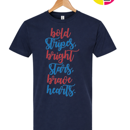 Bold Stripes Brave Hearts Tee
