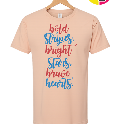 Bold Stripes Brave Hearts Tee