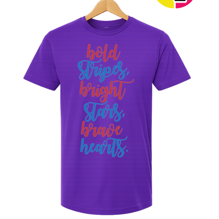 Bold Stripes Brave Hearts Tee