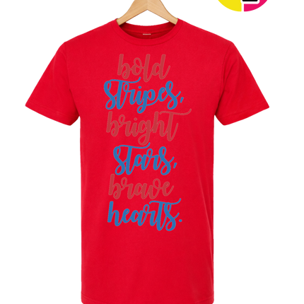 Bold Stripes Brave Hearts Tee