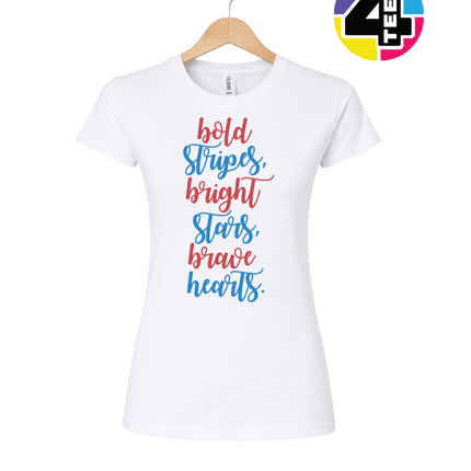Bold Stripes Brave Hearts Women's Tee