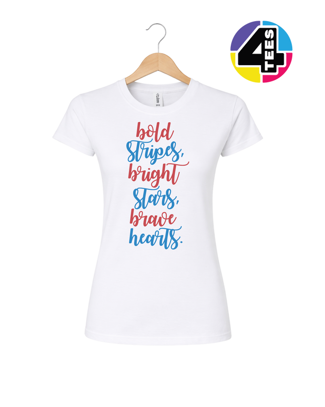 Bold Stripes Brave Hearts Women's Tee