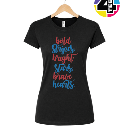 Bold Stripes Brave Hearts Women's Tee