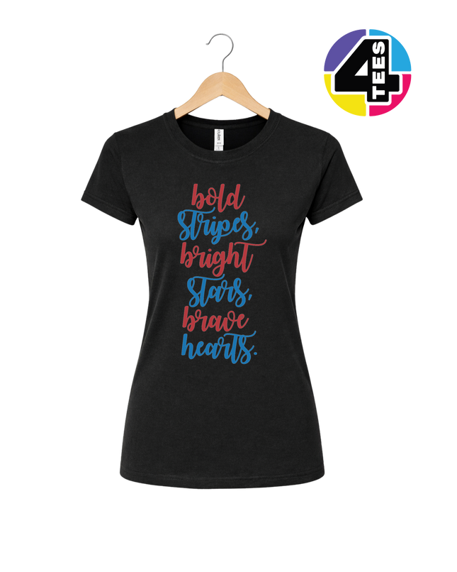 Bold Stripes Brave Hearts Women's Tee