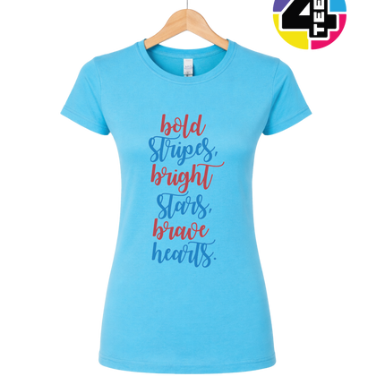 Bold Stripes Brave Hearts Women's Tee