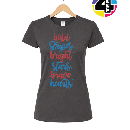 Bold Stripes Brave Hearts Women's Tee