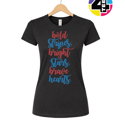 Bold Stripes Brave Hearts Women's Tee