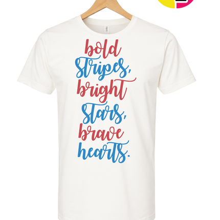 Bold Stripes Brave Hearts Tee