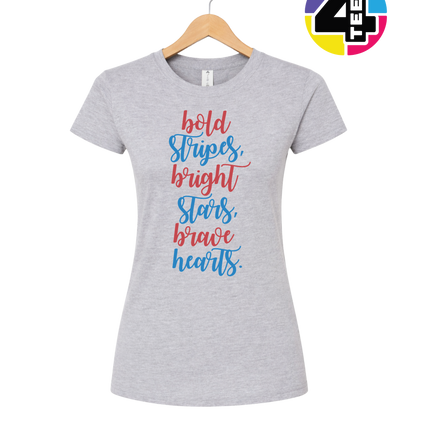 Bold Stripes Brave Hearts Women's Tee
