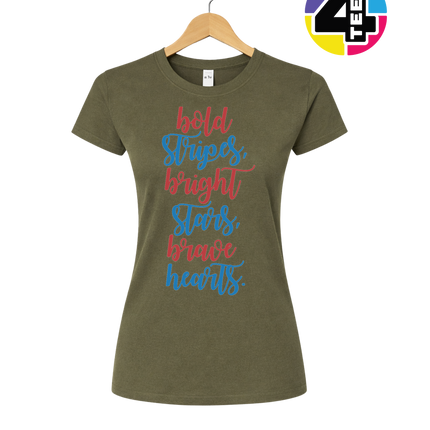 Bold Stripes Brave Hearts Women's Tee