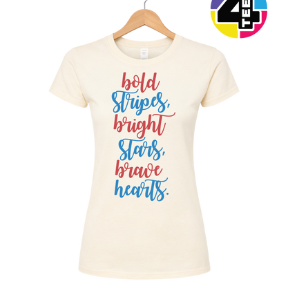 Bold Stripes Brave Hearts Women's Tee