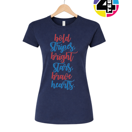 Bold Stripes Brave Hearts Women's Tee