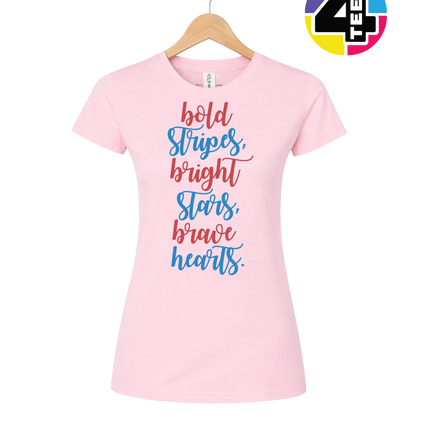 Bold Stripes Brave Hearts Women's Tee