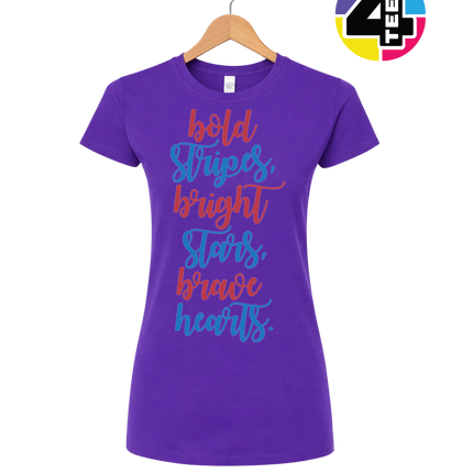 Bold Stripes Brave Hearts Women's Tee