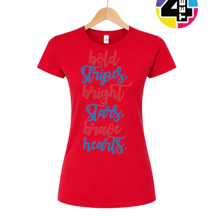 Bold Stripes Brave Hearts Women's Tee