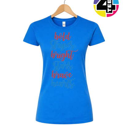 Bold Stripes Brave Hearts Women's Tee