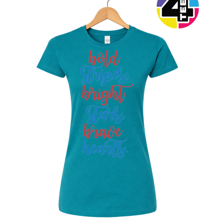 Bold Stripes Brave Hearts Women's Tee
