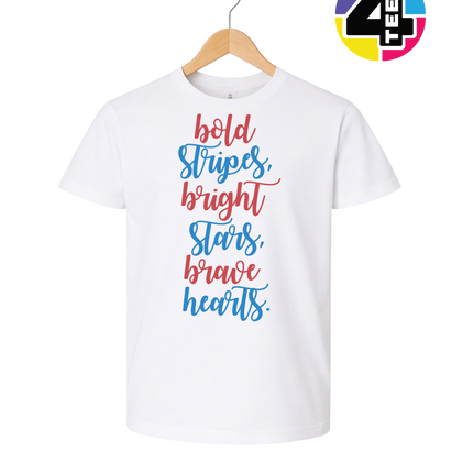 Bold Stripes Brave Hearts Youth Tee