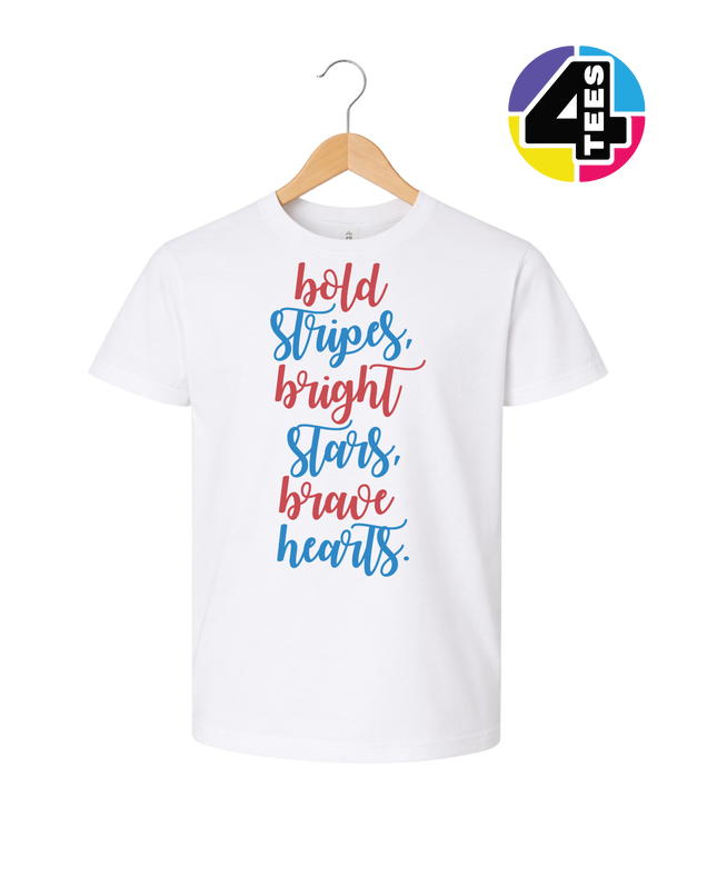 Bold Stripes Brave Hearts Youth Tee