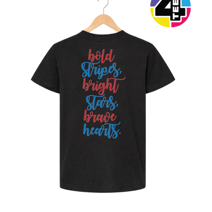 Bold Stripes Brave Hearts Youth Tee