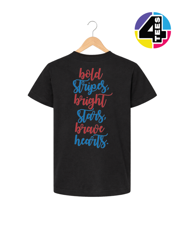Bold Stripes Brave Hearts Youth Tee