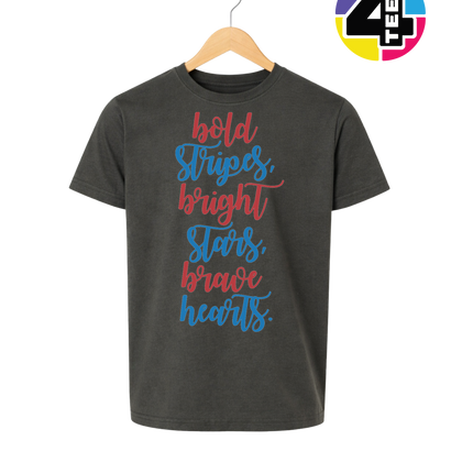 Bold Stripes Brave Hearts Youth Tee