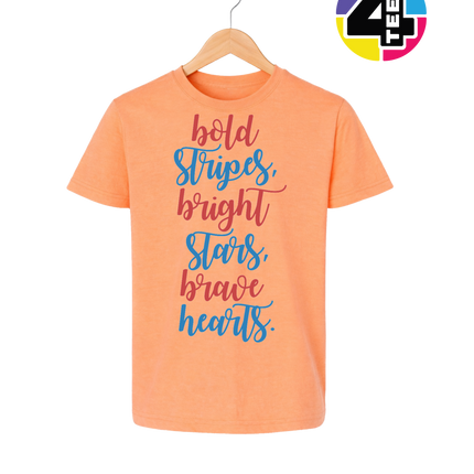 Bold Stripes Brave Hearts Youth Tee