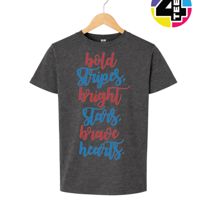 Bold Stripes Brave Hearts Youth Tee