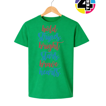 Bold Stripes Brave Hearts Youth Tee
