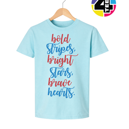 Bold Stripes Brave Hearts Youth Tee