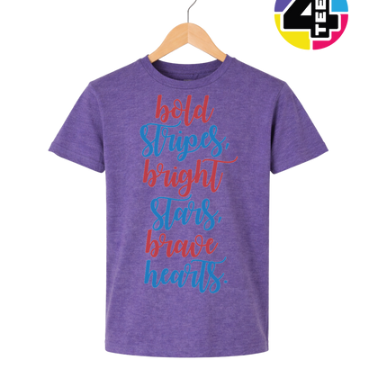 Bold Stripes Brave Hearts Youth Tee