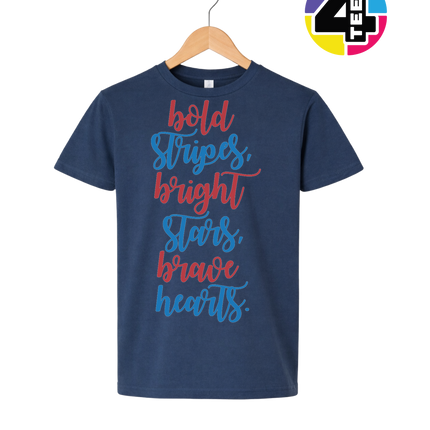 Bold Stripes Brave Hearts Youth Tee