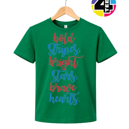 Bold Stripes Brave Hearts Youth Tee
