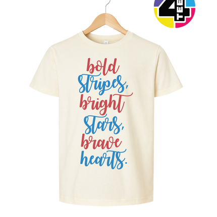 Bold Stripes Brave Hearts Youth Tee