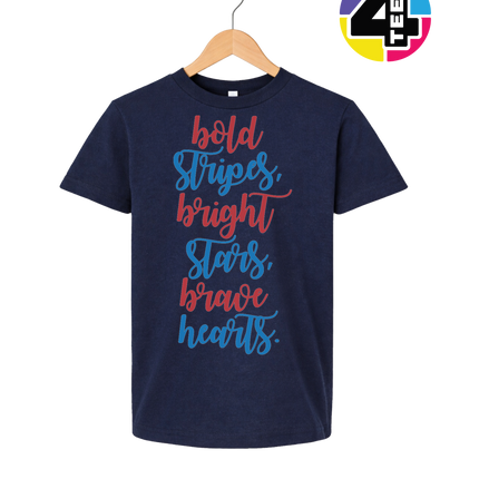 Bold Stripes Brave Hearts Youth Tee