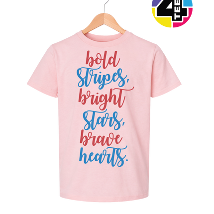 Bold Stripes Brave Hearts Youth Tee