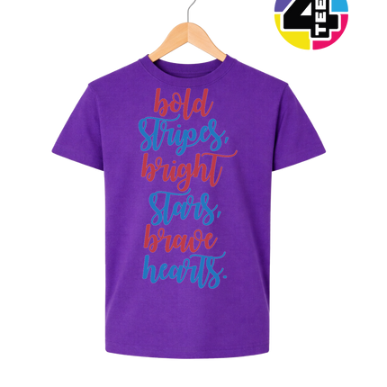 Bold Stripes Brave Hearts Youth Tee