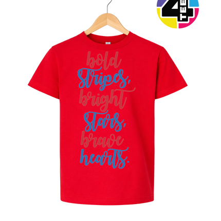 Bold Stripes Brave Hearts Youth Tee