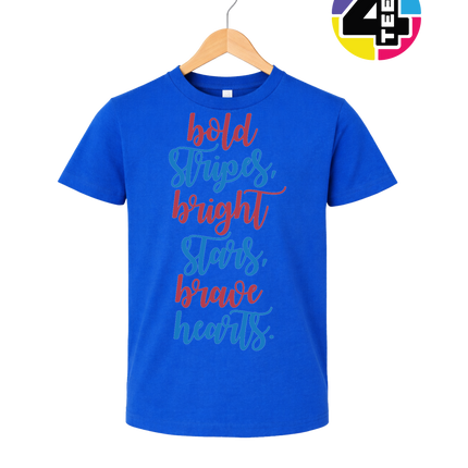 Bold Stripes Brave Hearts Youth Tee