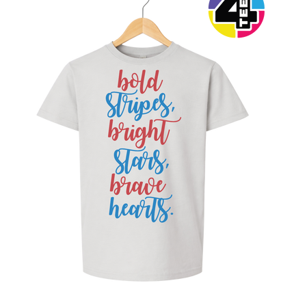 Bold Stripes Brave Hearts Youth Tee