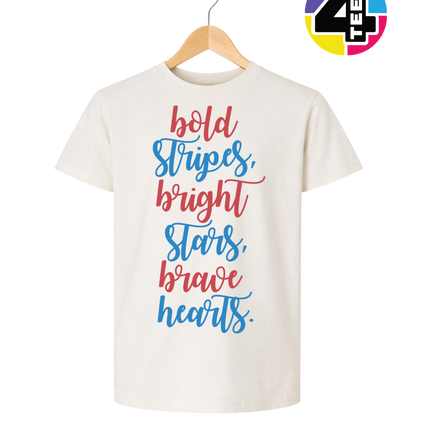 Bold Stripes Brave Hearts Youth Tee