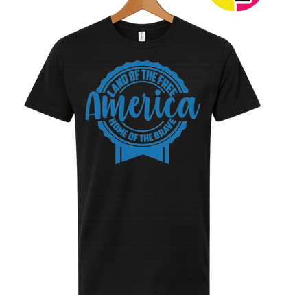 Land of the Free America Badge Tee