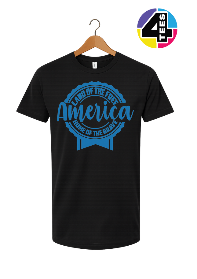 Land of the Free America Badge Tee