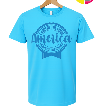 Land of the Free America Badge Tee