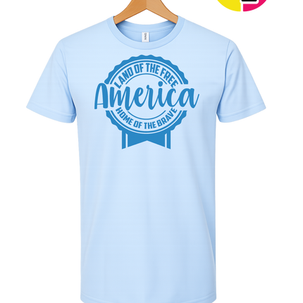 Land of the Free America Badge Tee